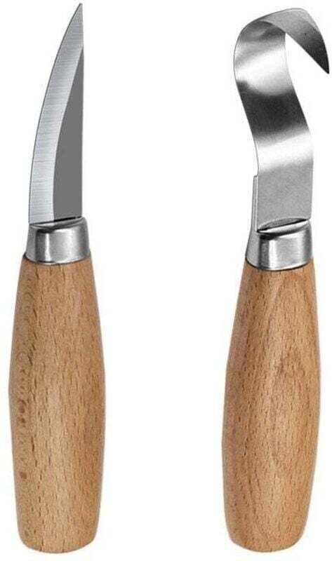 2-teiliges Holzschnitzmesser-Set mit Haken, XU, Schneidwerkzeuge für Schnitzer, hochwertige Löffel für Anfänger und Prof...