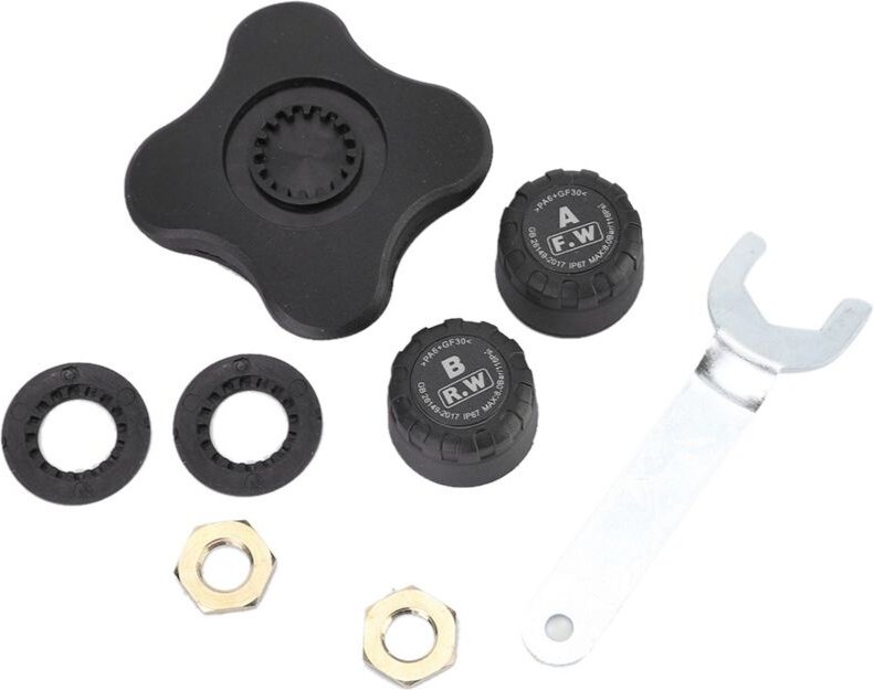 Qiilu Reifendrucksensor, 2 Stück Motorrad Bluetooth TPMS Reifendrucküberwachung, Innen-/Außensensor, IP67