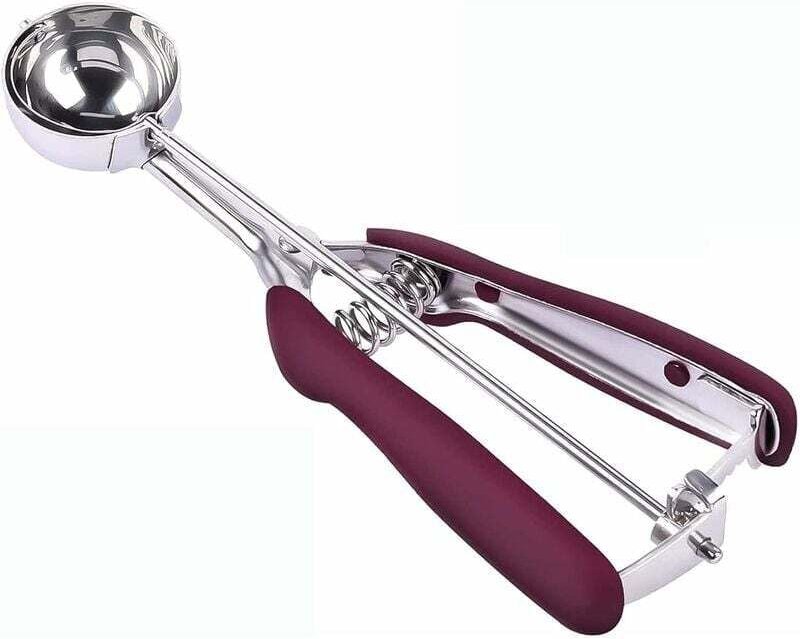 Vtizikl Cuillère à glace en acier inoxydable, cuillère à melon, cuillère à glace avec gâchette, acier inoxydable 304, av...