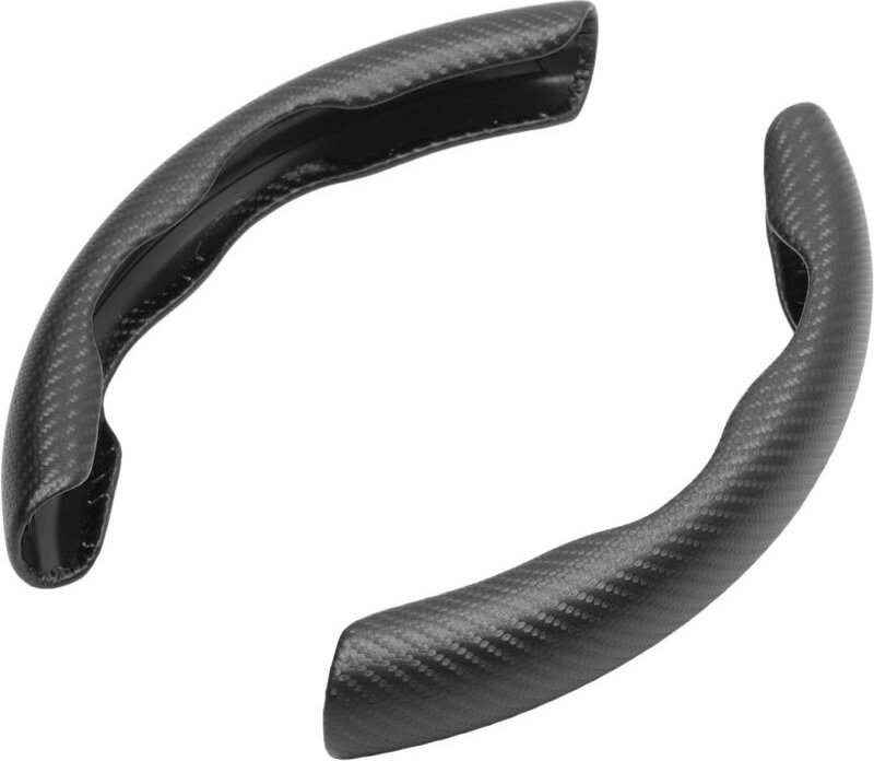 Aramox Lenkradgriff mit Carbonfaser-Muster, rutschfest, segmentiert, zum Aufstecken (Schwarz).