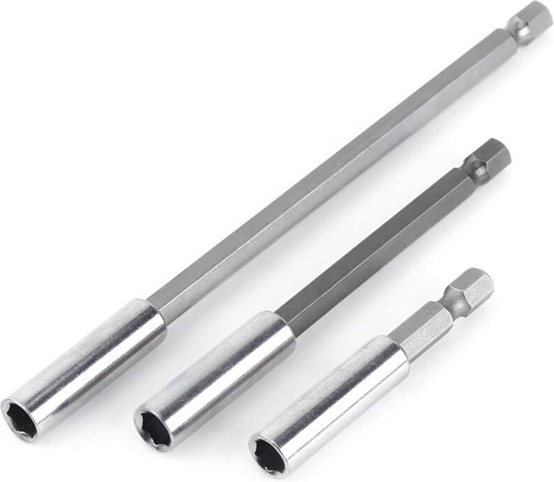 Magnetischer Bithalter, Verlängerung für Schraubendreher mit Sechskantschaft, 60 mm, 100 mm, 150 mm (3 Stück, 1/4 Zoll)