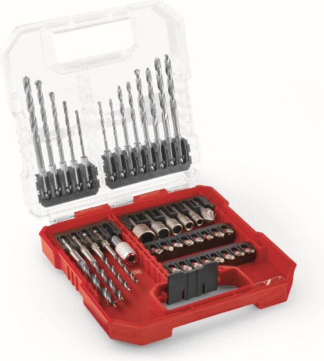 Einhell - l-case 40-tlg. Bit- und Bohrer-Set (25-mm-Bits, Schnellwechselbithalter, Steckschlüssel, Senker, Metall-, Stei...