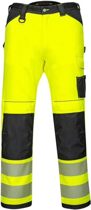 Arbeitshose PW3 Hi-Vis Gelb/Schwarz Kurz L - FR(48) - UK(38)