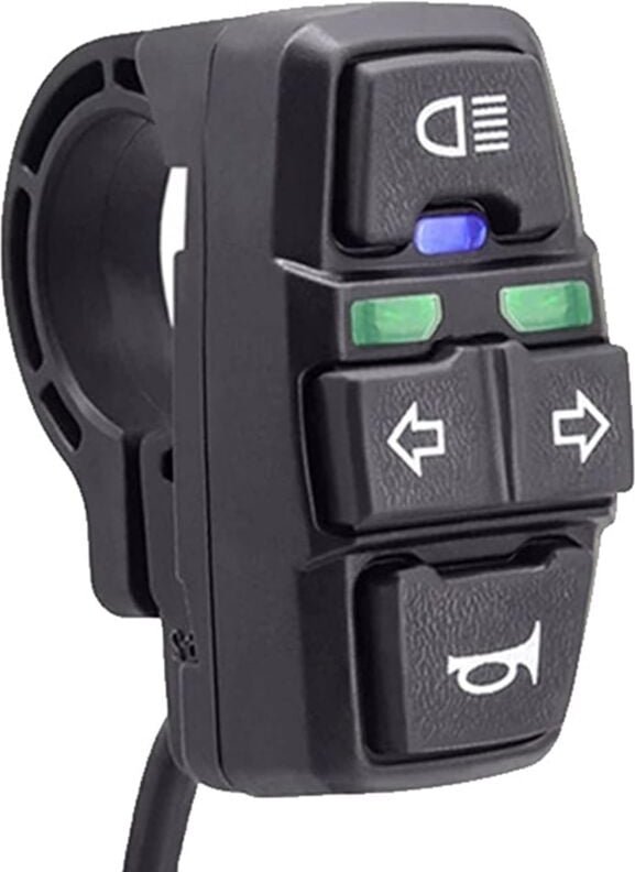 Aougo - 3-in-1-Motorrad-Scheinwerfer-Blinkerschalter, Hupe, Ein-/Aus-Schalter, Tasten-Set für Roller, E-Bike, Motorrad