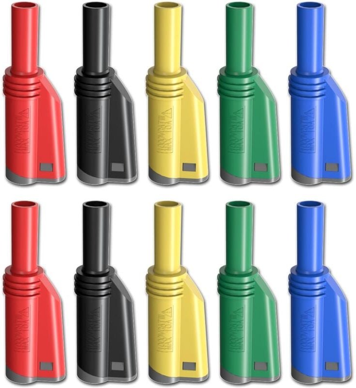 Dolaso - 4 mm stapelbare, ummantelte Bananenstecker, sicher, vollständig isoliert, lötfreie Schraubbefestigung, DIY-Stec...