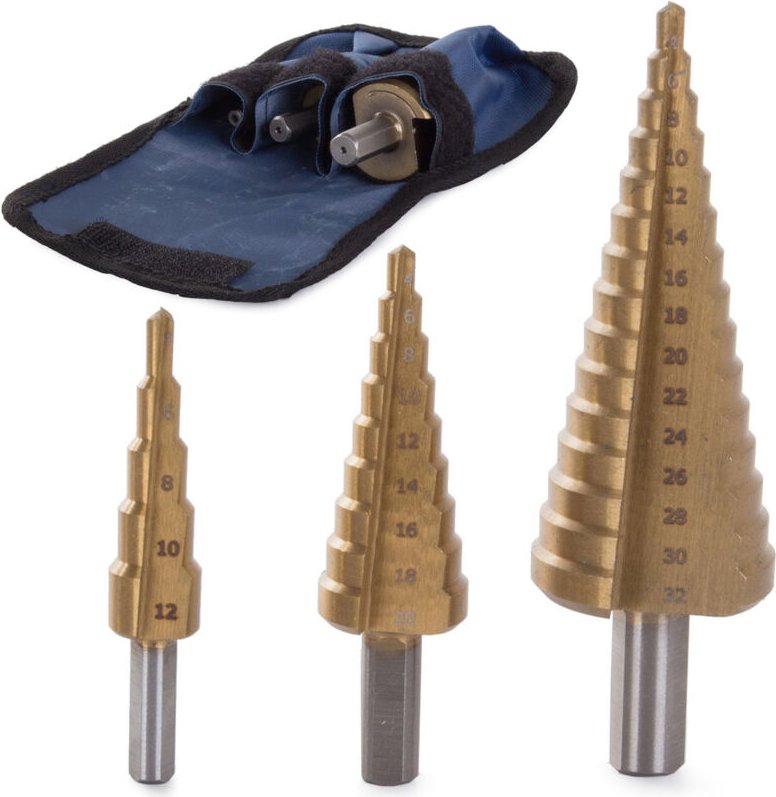 Bohrer Kegelstufenbohrer 3 Stück HSS Titan 11259