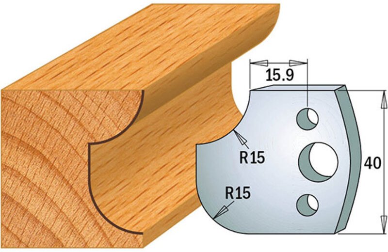 690.177 MESSERPAAR SP 40x4mm MIT KONKAV-KONVEX RADIUS R15mm