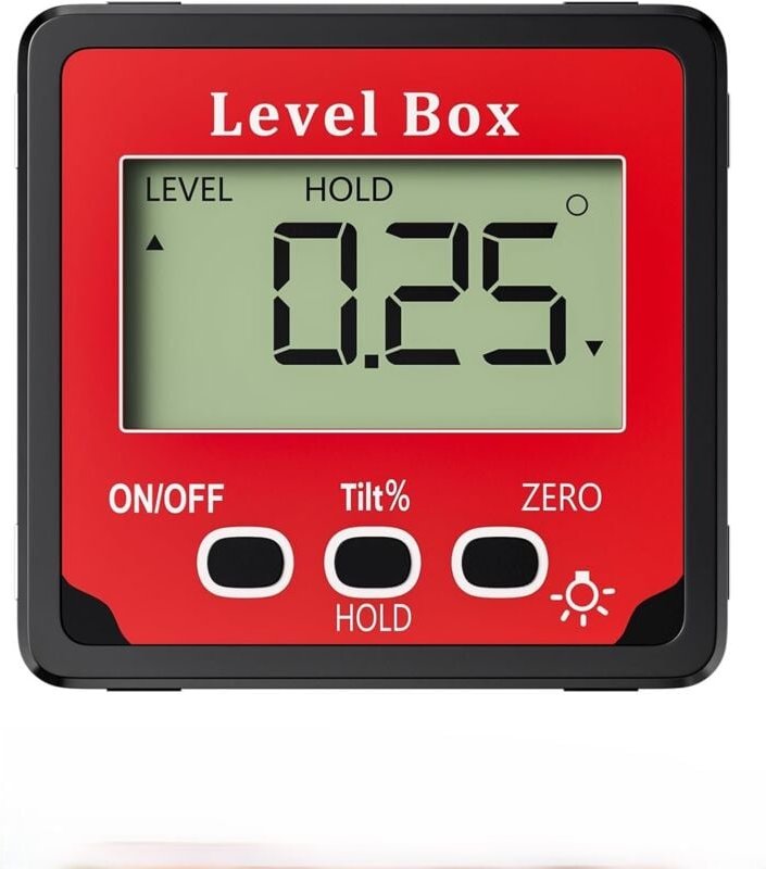 Digitaler Winkelmesser, LCD-Magnet-Neigungsmesser, 4 x 90° Digital-Neigungsmesser, digitale Wasserwaage mit Hintergrundb...