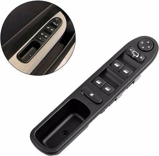 Fensterheber-Hauptschalter vorne links, Antriebsseite, elektrischer Fensterheber, Schalter, kompatibel mit Peugeot 307 3...