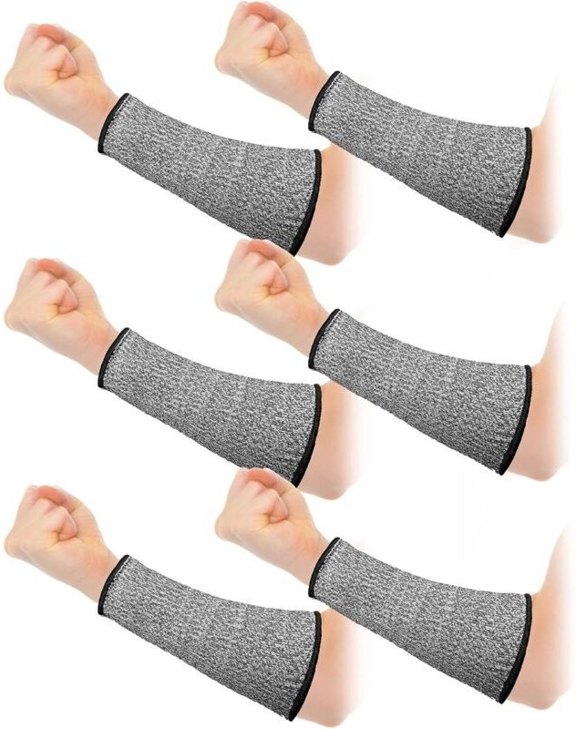 3 Paar Armschützer für dünne Haut und Prellungen, schnittfeste Unterarmstulpen (20 cm) – Grau