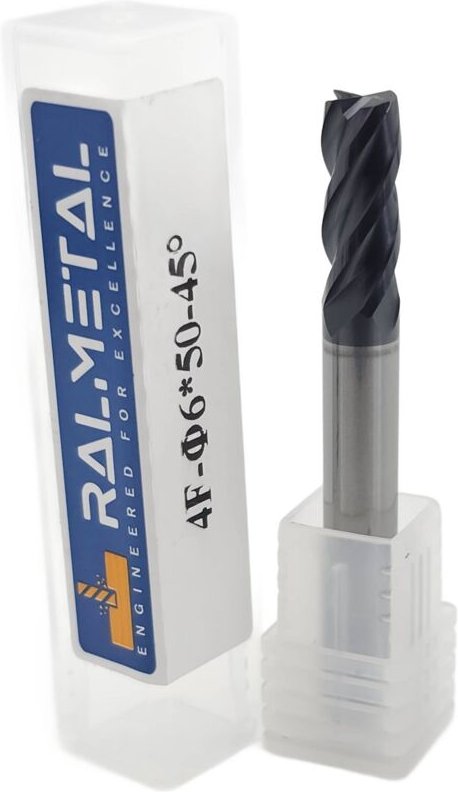 Vollhartmetall-Fräser 6 x 15 x 50 4 Schneiden AlTiN 45HRC