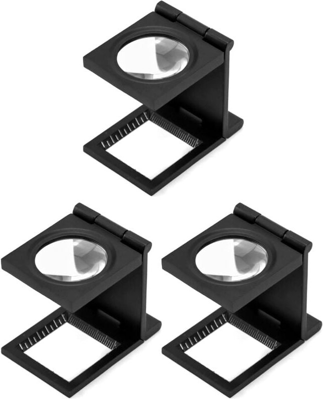 Tischlupe mit Fadenzähler, faltbarer Metallfadenzähler, 10-fache Vergrößerung, Leselupe für Arbeit, Homeoffice, Reparatu...