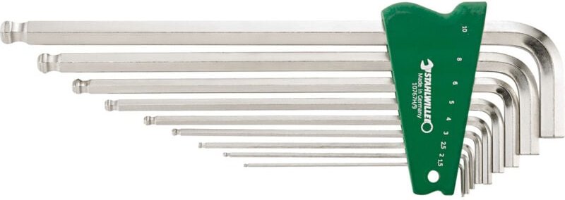 10767H/9 satz kugelkopf-winkelschraubendreher mit haltefunktion sechskant 9TLG. Universal - Stahlwille