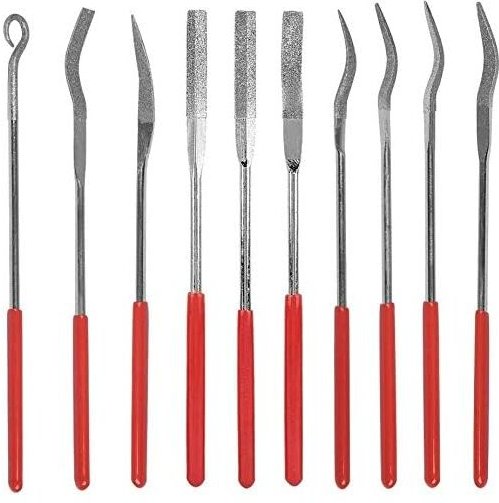 10-teiliges Mini-Diamantfeilen-Set, flache Nadel, quadratische, runde Form, Riffelfeilen für Juweliere, Metall, Glas, Ho...