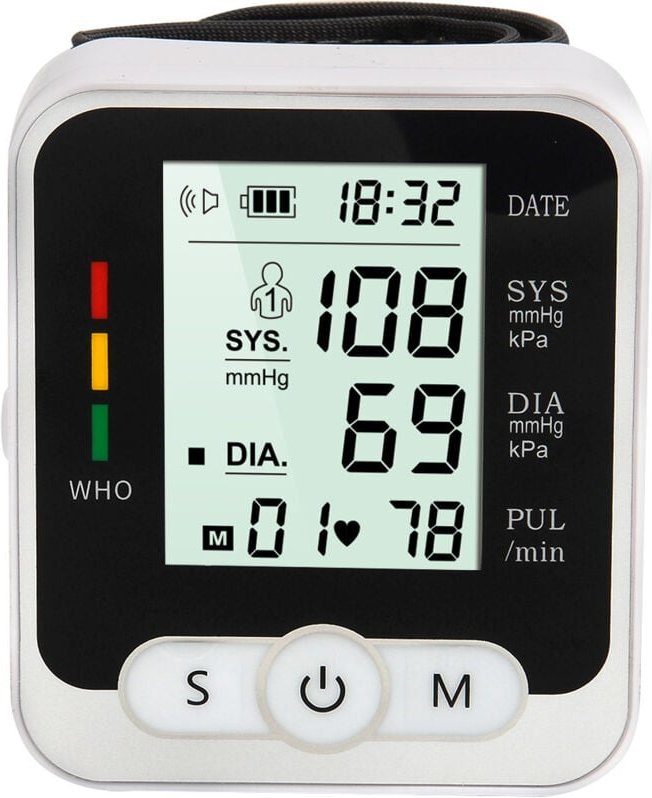 Blutdruckmessgerät Digitale Blutdruckmanschette Automatisches Blutdruckmessgerät für den Heimgebrauch Große LCD-Anzeige ...