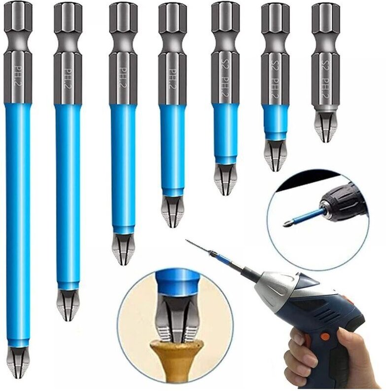 7-teiliges, rutschfestes Magnetbohrer-Set mit Sechskantschaft, leicht und langlebig, für elektrische Schraubendreher