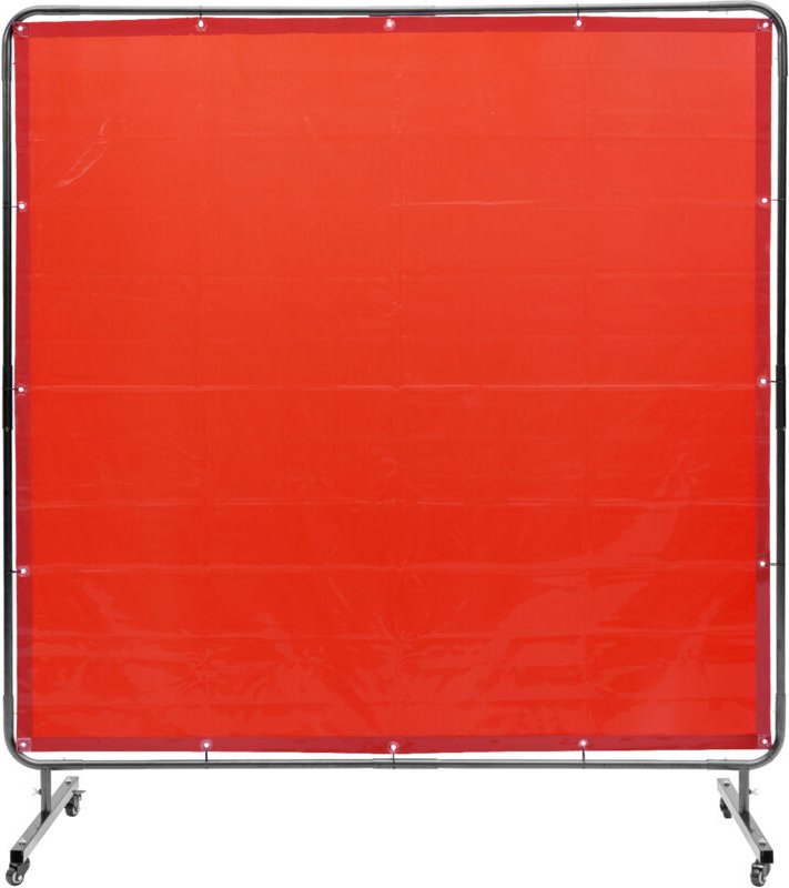 Mophorn - Schweißschutzwand mit Rahmen, 6 x 6 Fuß, flammhemmender Vinyl-Schutz auf 4 Lenkrollen (2 feststellbar), bewegl...