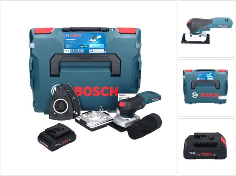 Bosch gss 18V-13 Akku Schwingschleifer 18 v + 1x ProCORE Akku 4,0 Ah + l-boxx - ohne Ladegerät