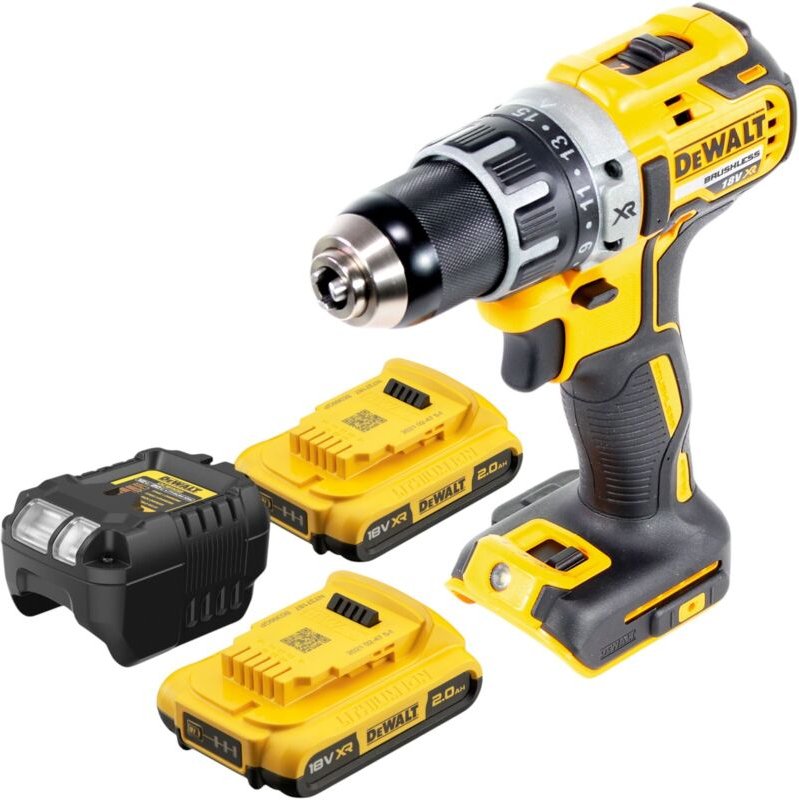 DeWalt DCD 791 D2 Akku Bohrschrauber 18 V 70 Nm Brushless + 2x Akku 2,0 Ah + Ladegerät