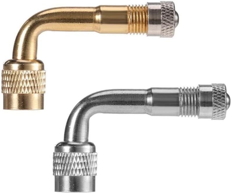 2 Stück 90 Grad Ventilverlängerung, Ventil Verlängerung Kupfer Ventiladapter Winkel Ventilverlängerung - Perfekt für Aut...