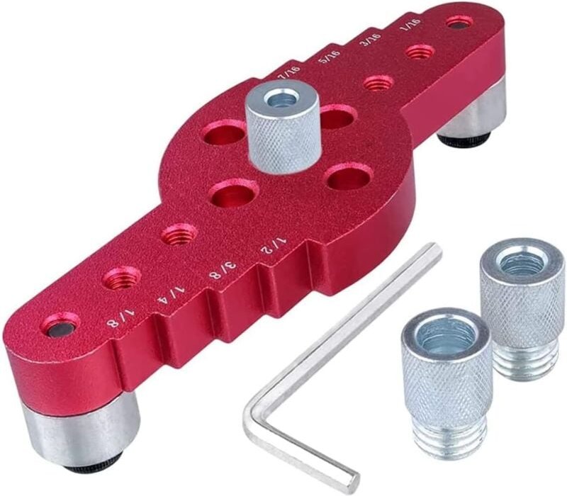 Sollbry - 2-in-1-Holzbohrführung Vertikale Zapfenbohrlehre Holzlochsucher mit Bohrbuchse Dübelbohrführung für die Arbeit...