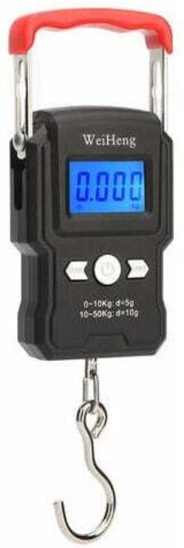 Balance mit Häkchenaufhängung, Doppelpräzision, Hintergrundbeleuchtung des LCD-Bildschirms, 50 kg / 5 g