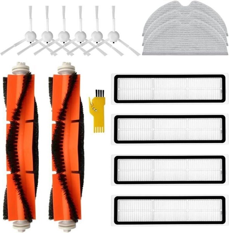 Ersatzzubehörset für Dreame D9, Dreame D9 Max und Dreame L10 Pro Saugroboter: 15-teiliges Set – 2 Hauptbürsten, 4 Filter...