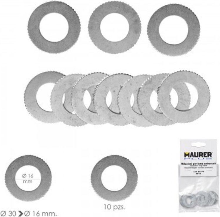 Adapter/Reduzierstücke Holztrennscheibe Ø 30 bis Ø 16 mm. (Beutel 10 Stück)