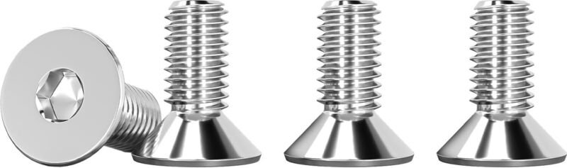 25 Stück M5 x 10 mm Senkkopf-Innensechskantschrauben, silberfarbener Edelstahl A2 V2A, Vollgewinde, DIN 7991 / ISO 10642