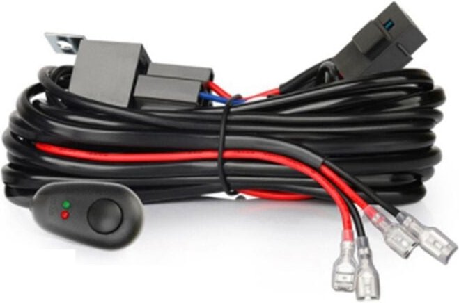 Tlily - Kabelbaum-Kit für 2 Lichtsicherungen, Ein-/Ausschalter, 12 v, 40 a, Relais, 180 W/300 w, 4-52 Zoll, LED-Arbeitsl...