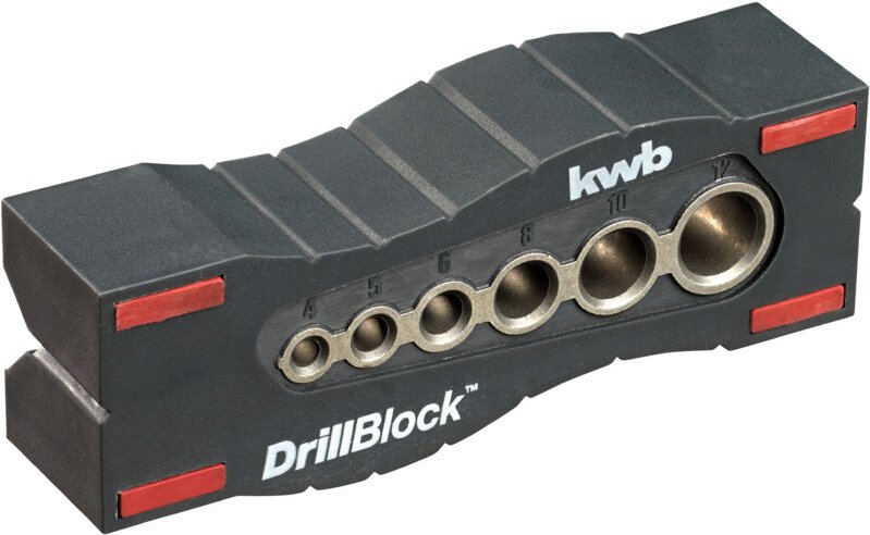 KWB - Bohrhilfe / Bohrlehre ø 44899 mm DrillBlock für rechtwinklige / gerade u. präzise Bohrungen auf Oberflächen, Rundm...