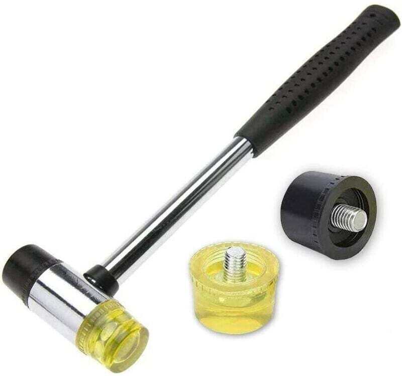 Gummihammer, kleiner 25-mm-Gummihammer aus Nylon mit 2 Ersatzhammerköpfen, AAFGVC