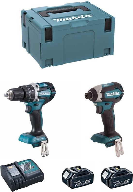 MAKITA Kit DLX2180TJ (DHP484 + DTD153 + 2 x 5,0 Ah + DC18RC + MAKPAC 3)