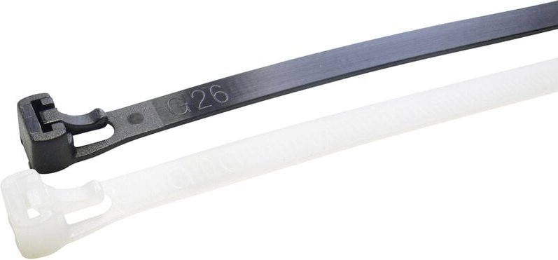 WKK - 11887071 11887071 Kabelbinder 150 mm 7.60 mm Schwarz Lösbar, UV-stabilisiert, beständig gegen Öl