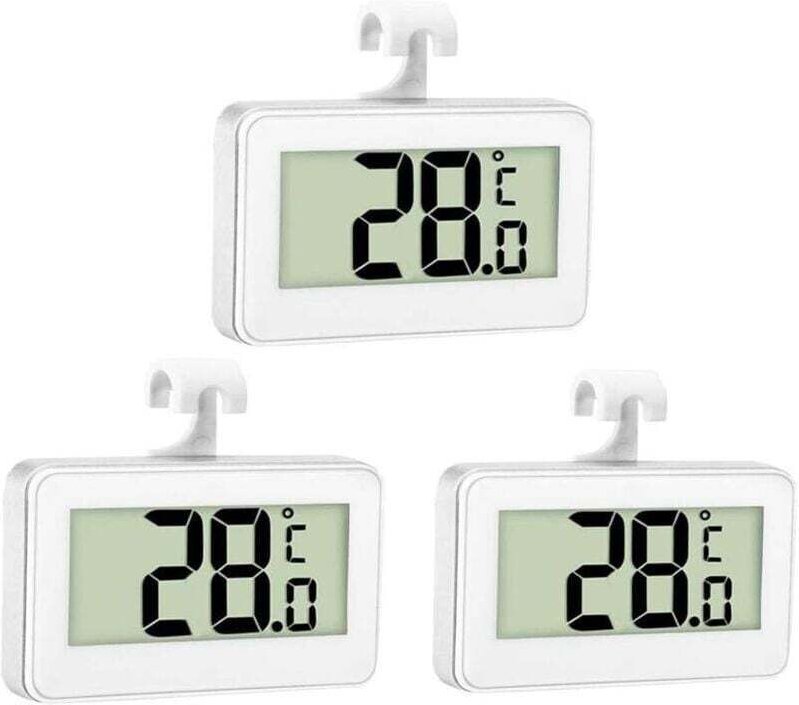 3x Digitales Kühlschrankthermometer, Gefrierschrankthermometer, Kühlschrank-Raumthermometer, wasserdichtes Gefrierschran...