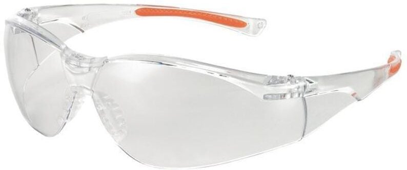 Schutzbrille 513 en 166, en 170 ft k Bügel klar orange, Scheibe klar Polycarbonat