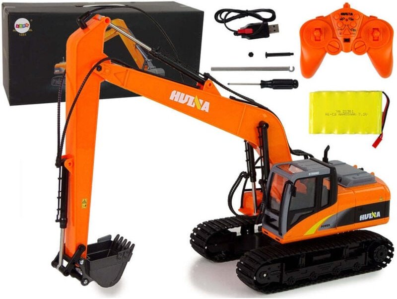1:14 Scale 15-Function RC Excavator w/ LED & Aluminum Bucket