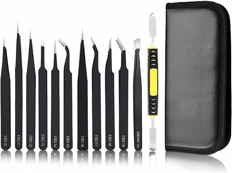 Präzisionspinzette aus antistatischem Edelstahl für Elektronik- und Laborarbeiten