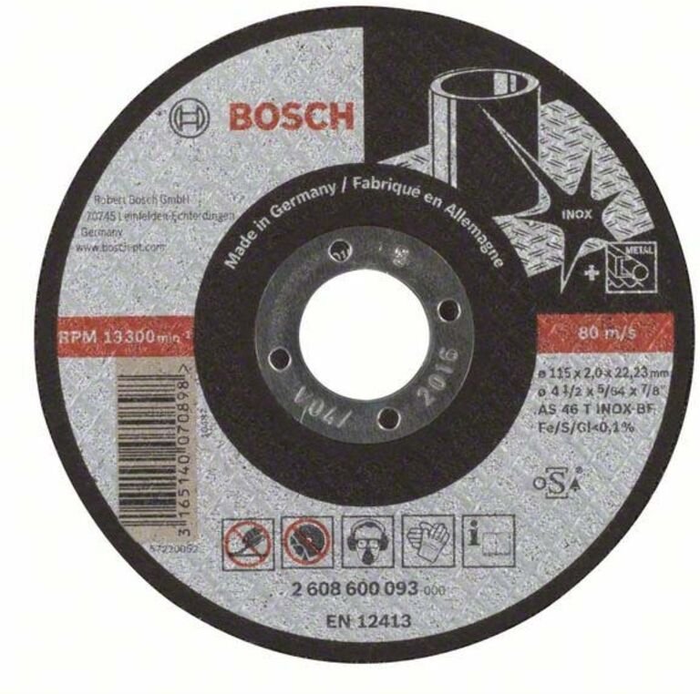 Bosch - pro Stainless Steel Trennscheibe 115 x 2 x 22,23 mm - 2608600093