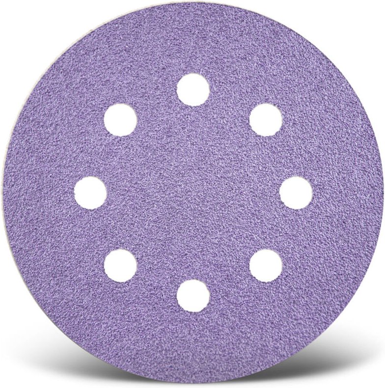 Purple hd Klett-Schleifscheiben, 125 mm, 8-Loch, f. Exzenterschleifer, Keramik-Mix (50 Stk.) K320 - Menzer