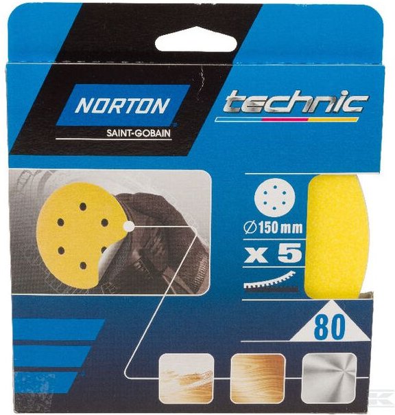 Satz Von 5 Velc-Scheiben 6 Löcher 150x0 Gr80 - Norton Clipper - 66261139297