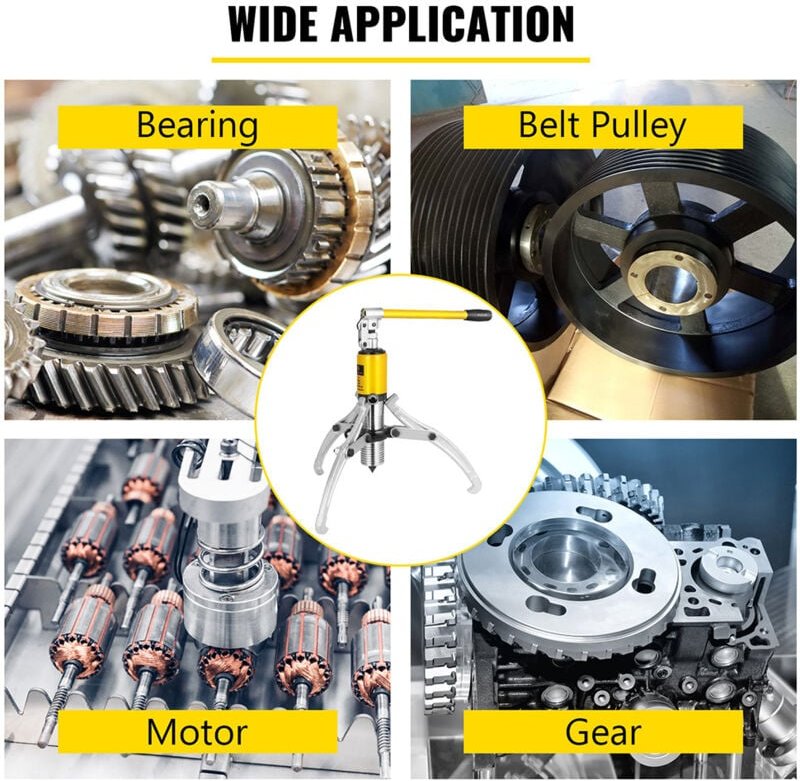 Mophorn - 15 Ton Hydraulic Gear Puller Adjustable 3 Jaws Wheel Bearing Pulling Separator 3 in 1 Pump Oil Tube Drawing Ma...