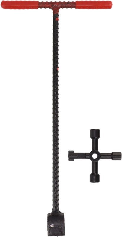 16 Zoll Wasserzählerschlüssel mit verstärktem Stahl-T-Griff (41 x 20 cm) und 16 Zoll 4-Wege-Multifunktions-Universal-Was...