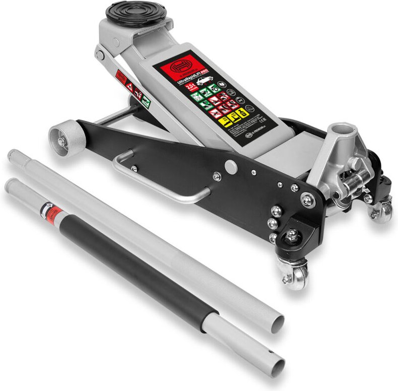 HEYNER® Rangierwagenheber 2,5 t – Schnellhub, Alu‑Stahl, 100–460 mm, Gummiauflage, leicht & robust