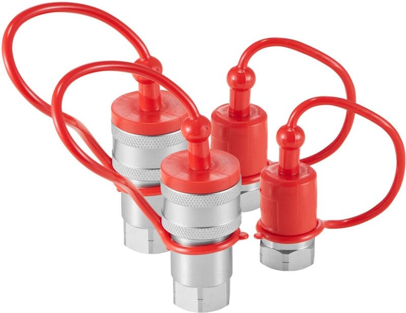 Mophorn - 1/2' konische Hydraulikkupplungen, 1/2' npt Kompaktlader-Hydraulik-Schnellkupplungskupplungen mit 4 Staubkappe...