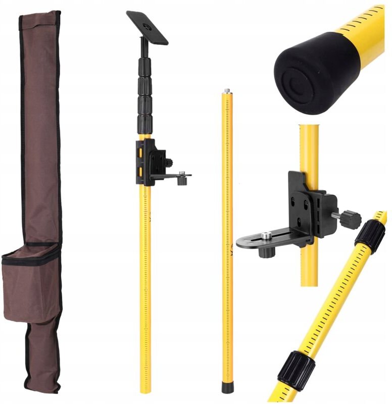 Rosfix Teleskopstativ 285 cm – Höhenverstellbare Messstange für Rotationslaser 5/8" Gewinde Ø32 mm, 2,6 kg Für Rosfix, H...