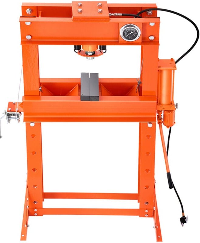 Hydraulische Werkstattpresse – 50 th – Rahmen, luftbetrieben mit Pressplatte. Ideal für den Einsatz auf Garagenböden - M...
