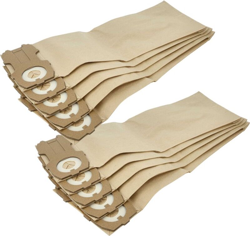 vhbw 10x Staubsaugerbeutel Ersatz für Swirl V62 für Staubsauger - Papier, 24,3cm x 8,7cm Braun