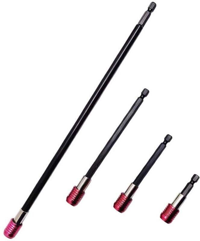 Kit d'extension pour foret, jeu de 4 mandrins magnétiques pour forets, mandrin hexagonal à dégagement rapide de 1/4 pouc...