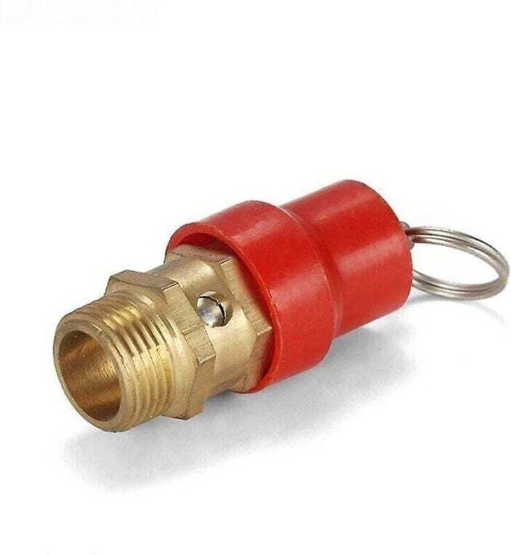 Sicherheitsventil für Luftkompressoren, Druckbegrenzungsventil, G1/4-Außengewinde, 8 kg Druckeinstellung, rote Kappe, 1 ...